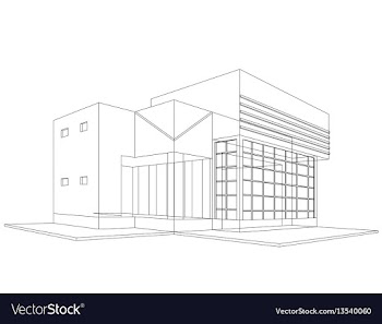 New house models wireframe vector image