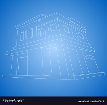 New house wireframe vector image