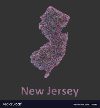 New Jersey line art map vector image