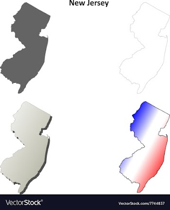 New Jersey outline map set vector image