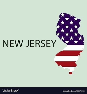 New jersey state of america with map flag print vector image