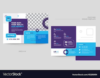 new medical postcard design template