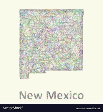 New Mexico line art map vector image