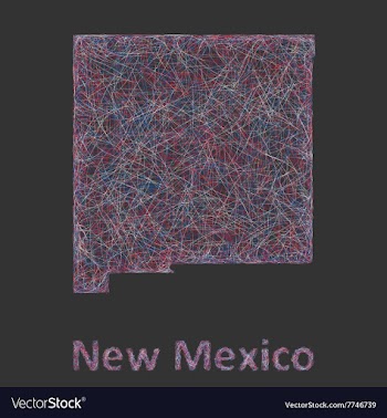 New Mexico line art map vector image