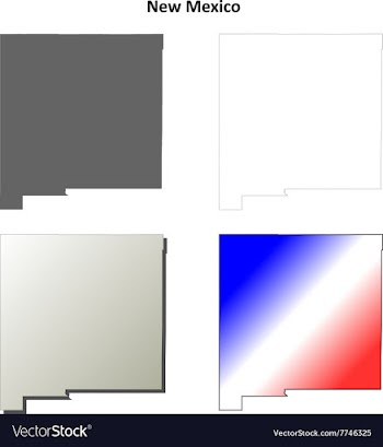 New Mexico outline map set vector image