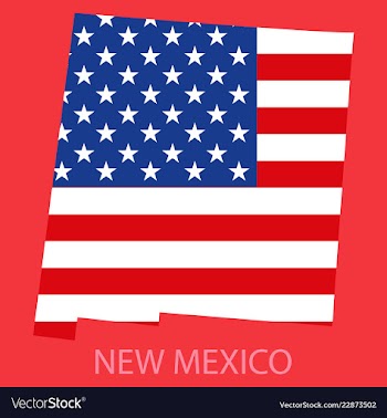 New mexico state of america with map flag print vector image