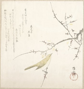 New Moon; Nightingale on a Plum | Free Photo - rawpixel