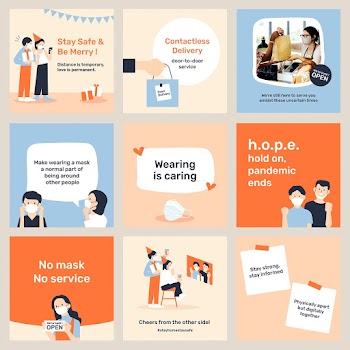 New normal editable vector social media template