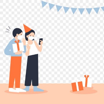New normal party celebration png background