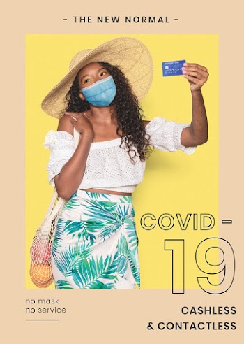 New normal poster template psd business in covid 19 pandemic