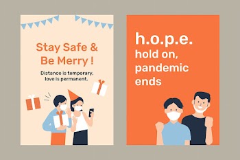 New normal poster template psd during covid 19 pandemic