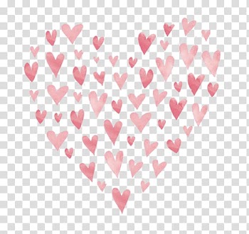 New , pink hearts transparent background PNG clipart