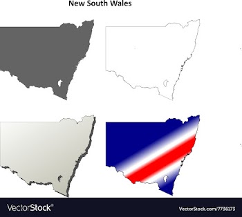 New South Wales outline map set vector image
