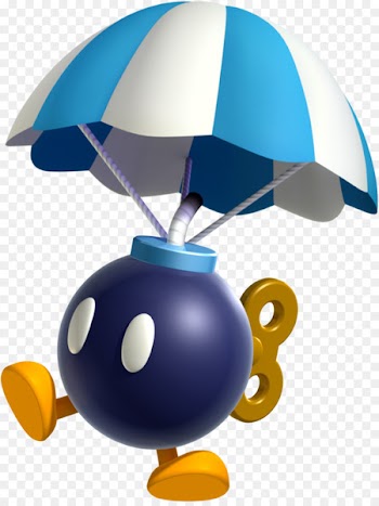 New Super Mario Bros. U Super Mario World - Cute cartoon characters blue parachute 