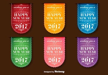 New Year 2017 Vector Labels