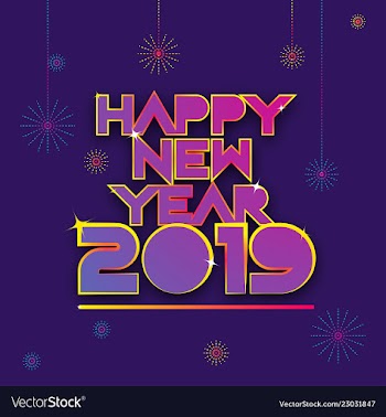 New year 2019 shiny gradient background vector image