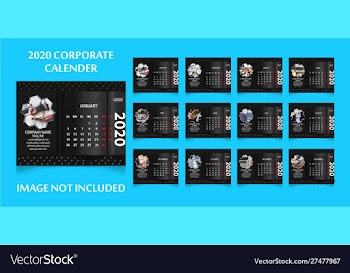 New year 2020 calendar design template vector image