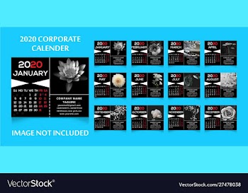 New year 2020 calendar design template vector image