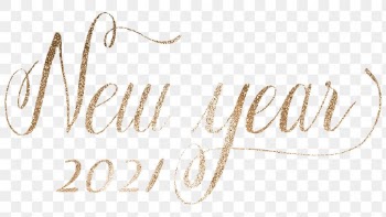 New year 2021 glittery sticker png in transparent background