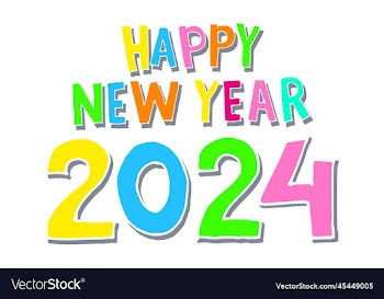 new year 2024 bright multi-colored letters