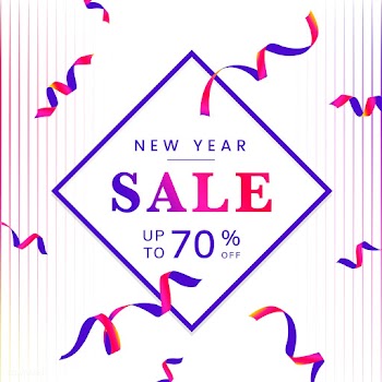 New year 70% off sale sign vector | Free stock vector - 535058