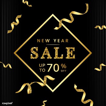 New year 70% off sale sign vector | Free stock vector - 535059