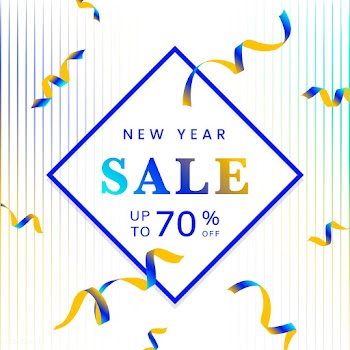 New year 70% off sale sign vector | Free stock vector - 535079