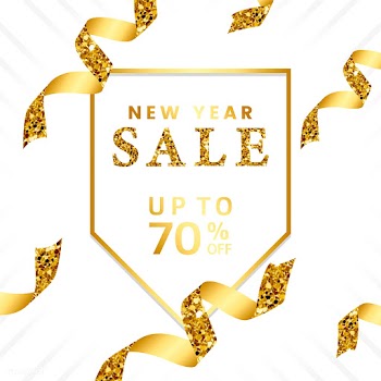 New year 70% off sale sign vector | Free stock vector - 535148