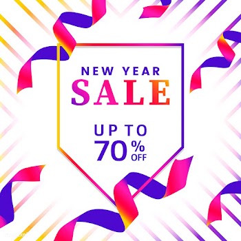 New year 70% off sale sign vector | Free stock vector - 535155