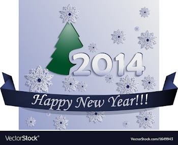 New Year Card made in Plane Style vector image