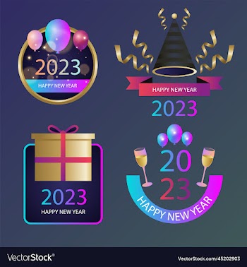 new year celebration label collections