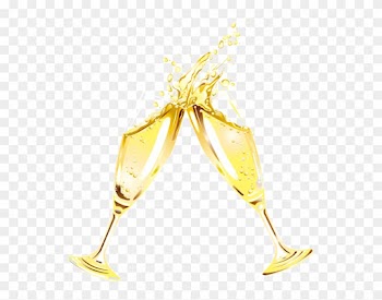 New Year Champagne Flutes Clipart - Champagne Glasses Transparent Background