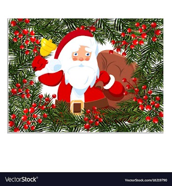 New year christmas card flyer invitation santa vector image