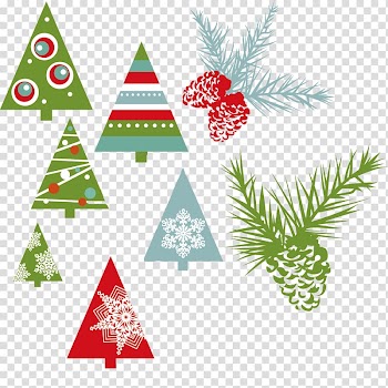 New Year Christmas Drawing , Variety of Christmas tree pine cone transparent background PNG clipart