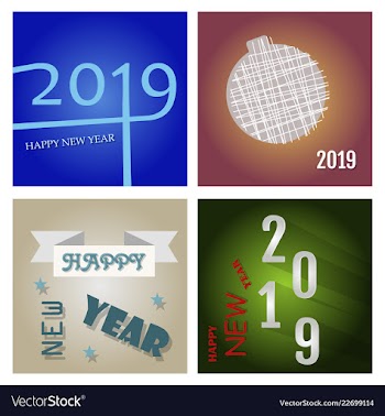 New year christmas lettering calligraphy brush vector image