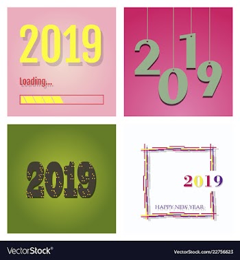 New year christmas lettering calligraphy brush vector image