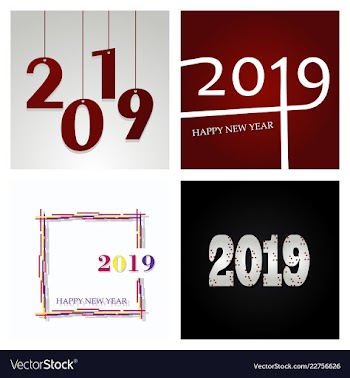 New year christmas lettering calligraphy brush vector image