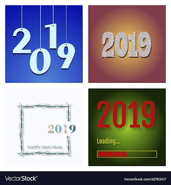 New year christmas lettering calligraphy brush vector image