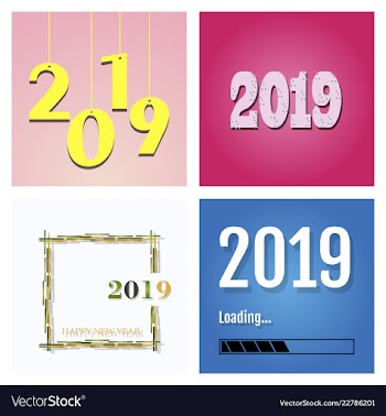 New year christmas lettering calligraphy brush vector image