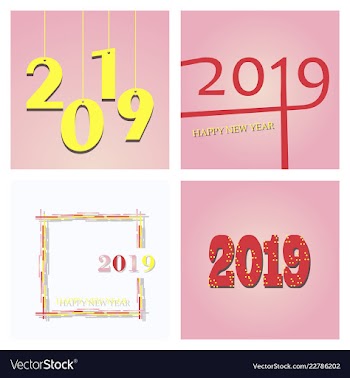 New year christmas lettering calligraphy brush vector image