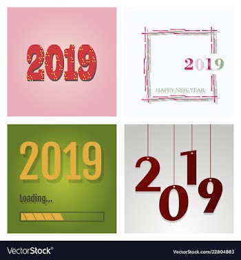 New year christmas lettering calligraphy brush vector image