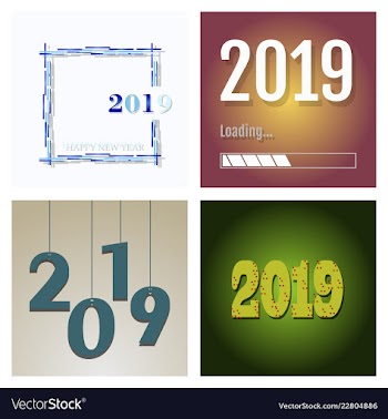 New year christmas lettering calligraphy brush vector image
