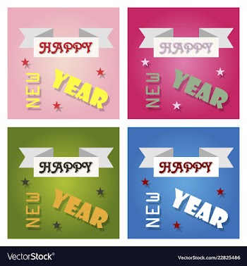 New year christmas lettering calligraphy brush vector image