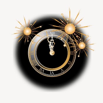 New Year clock clipart, illustration | Free PSD - rawpixel