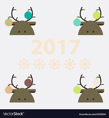 New year deer deer decorated vector image