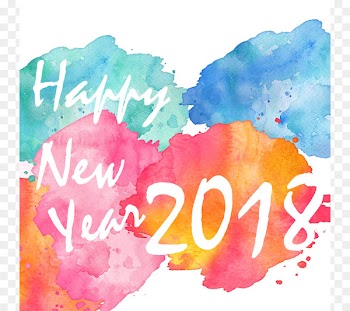 New Year Gift - Happy New Year 2018 color splatter 