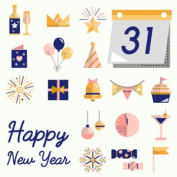 New year icons set vector | Free stock vector - 281041