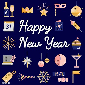 New year icons set vector | Free stock vector - 281047
