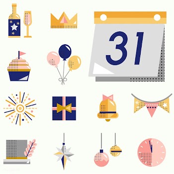 New year icons set vector | Free stock vector - 281050
