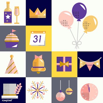 New year icons set vector | Free stock vector - 281053